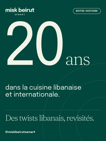 Visuel « 20 ans dans la cuisine libanaise » de Misk Beirut, exemple de publication de la famille « Raconter »